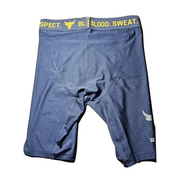 Under Armour Project Rock Heat Gear Compression Shorts Navy Size Medium New - Picture 7 of 9